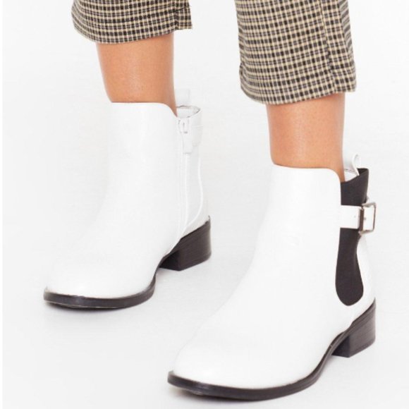 Nasty Gal Shoes - Nasty Gal just my buck-le faux leather ankle boot